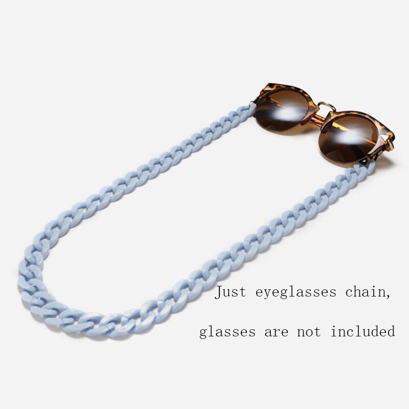Leopard Acrylic Sunglasses Chain Women Reading Glasses Hanging Neck Chain Largand Glasses Chain Eyeglasses Strap: Blue