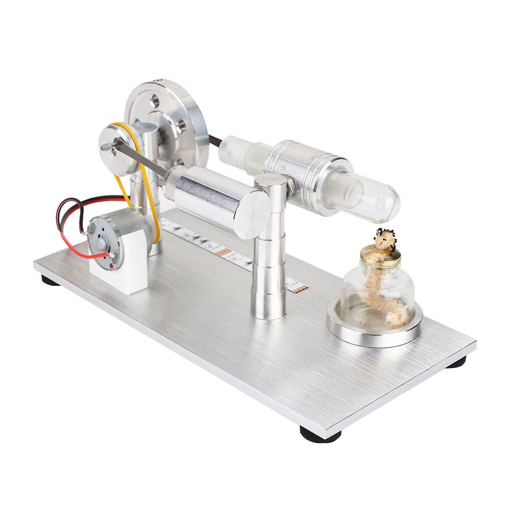Stirling Engine Motor Air Engine Alloy Physical Model Science Air Perpetual Study Led Steampower Engine