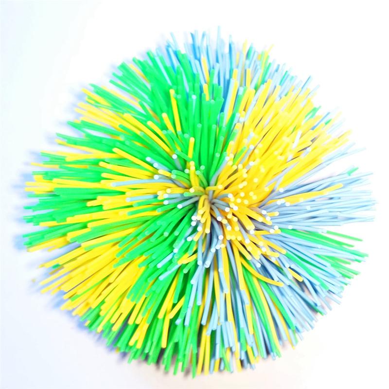 6 st 6cm färgglada silikon koosh boll studsande fluffig jugging boll sensoriska fidgets stressavlastande leksak (slumpmässig färg)