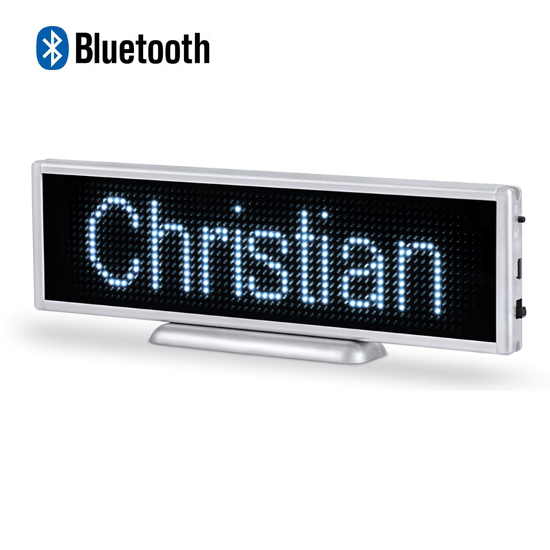 Multi-language bluetooth mini LED display wireless rechargeable LED message sign programmable scrolling LED text sign for shop