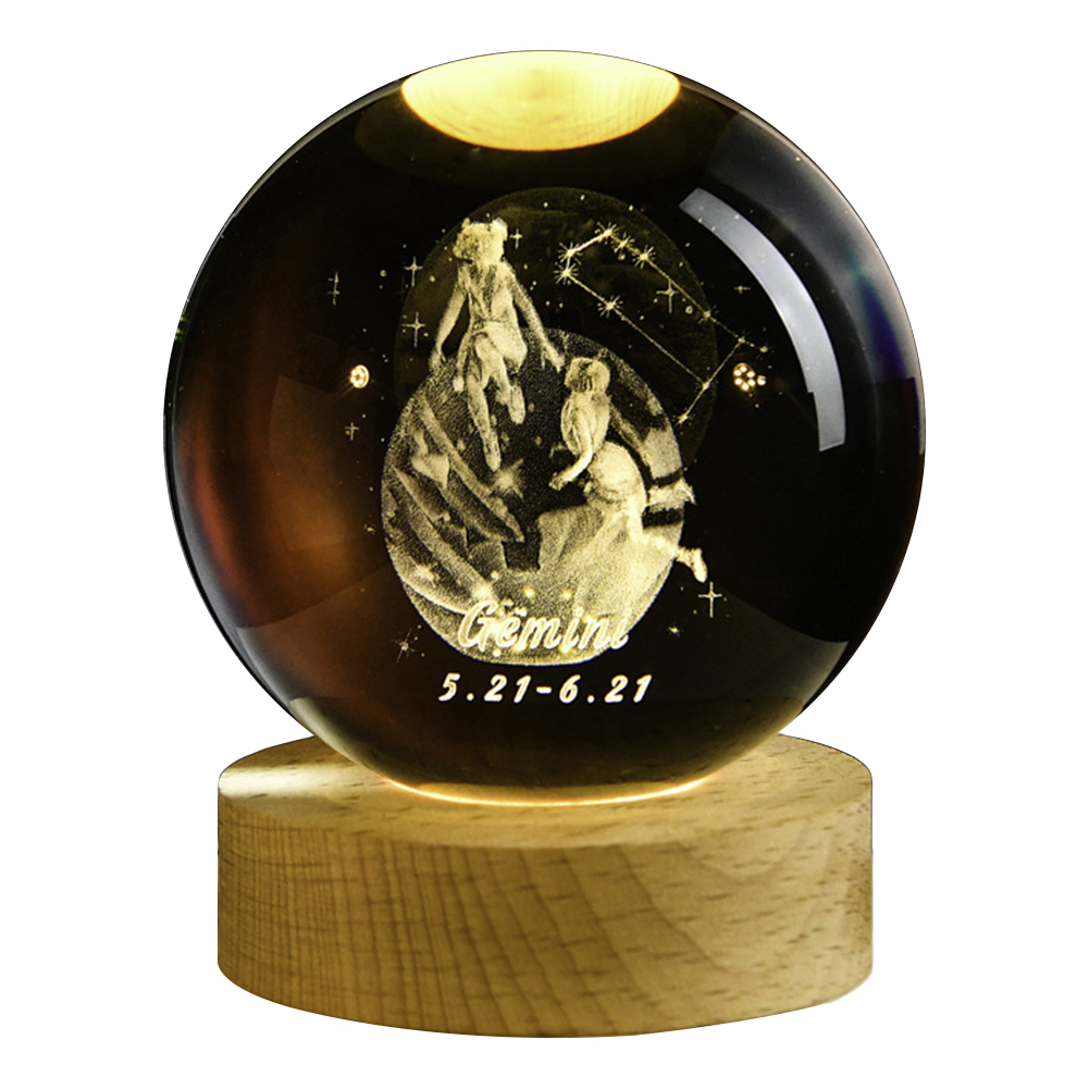 Usb 3d Kristallen Bol 12 Constellatie Led Nachtlampje Decor Lichtgevende Projectoren Slaapkamer Decor Nachtlampgeschenken Voor Kinderen Paar: M / royal blue