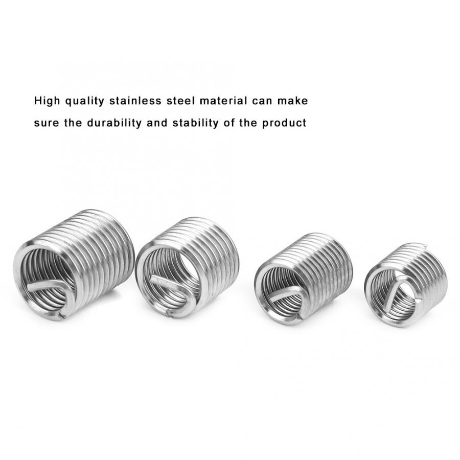 Screw Thread Insert 140Pcs Wire Threaded Insert Stainless Steel Thread Repairing Tool with Box M3-M12 thread repair insert