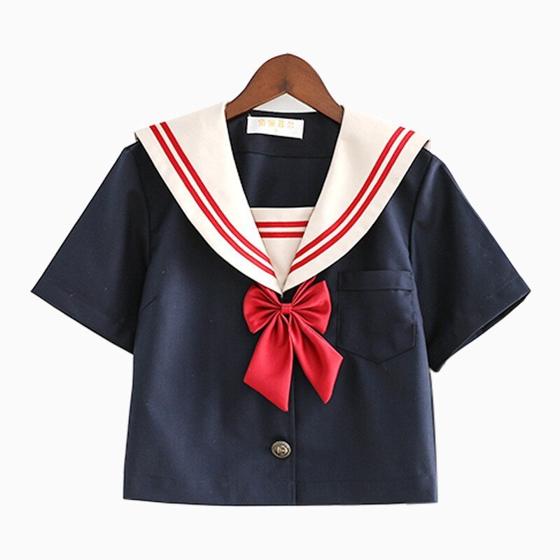 Uniforme scolaire japonais pour filles, costumes mignons à manches longues, hauts bleu marine, jupe plissée, uniformes de marin, Costume Cosplay d'étudiant