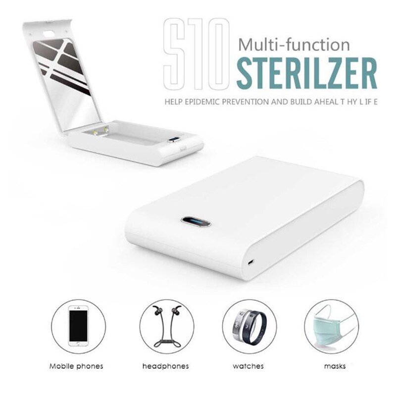 Portable UV Disinfector Cabinet Phone Disinfectant UV Cleaner Mobile Ultraviolet Lamp Box Smart Wireless Charging