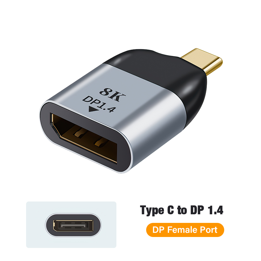 Adaptateur USB 3.1 Type C vers HDMI/DP 1.4 /VGA/miniDP plaqué or, convertisseur de prise de Projection 4K/8k 60Hz USB C mâle vers femelle, vidéo HD: Rouge