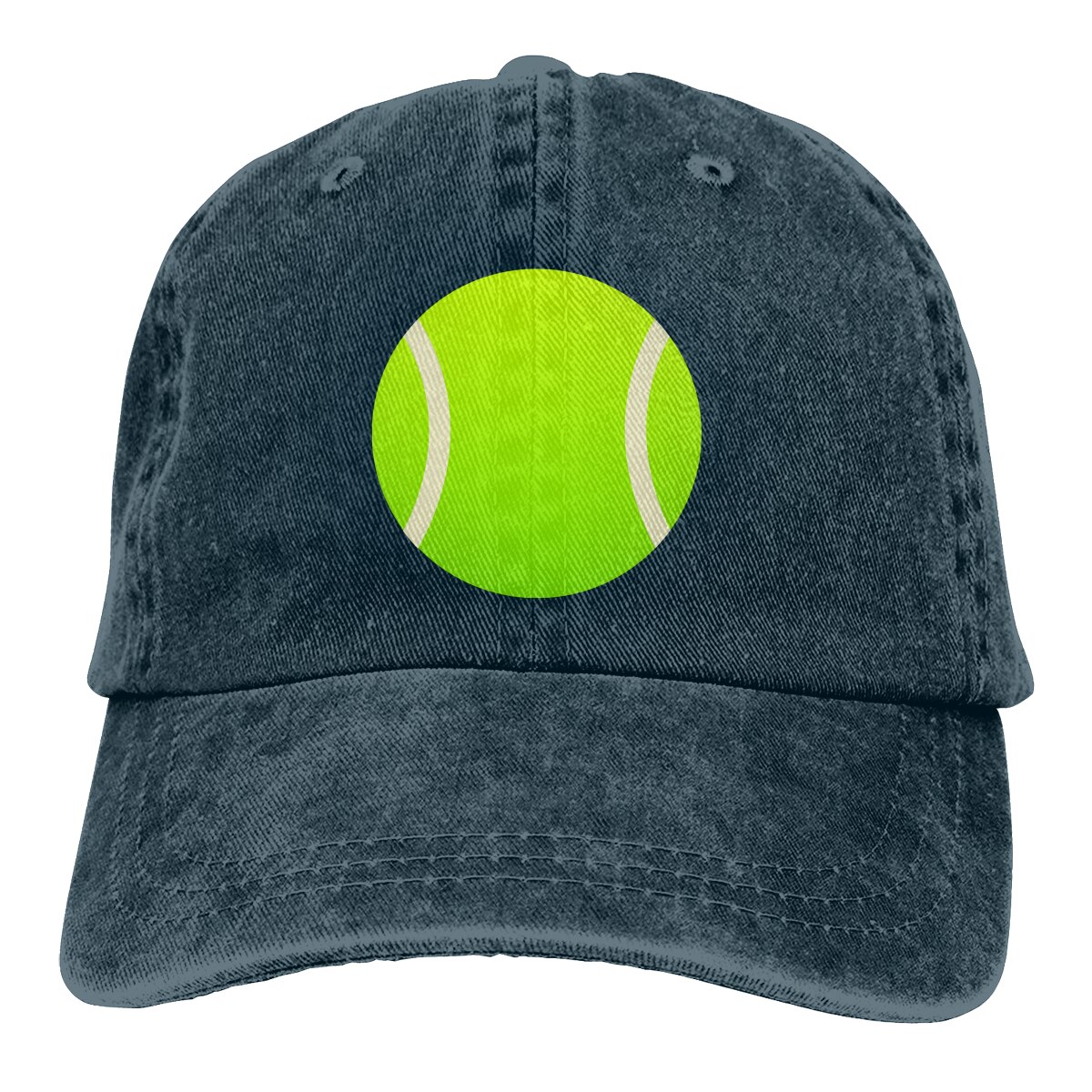 Gorra de camionero ajustable Unisex Vintage para adultos, arte de pelota de tenis: Azul marino
