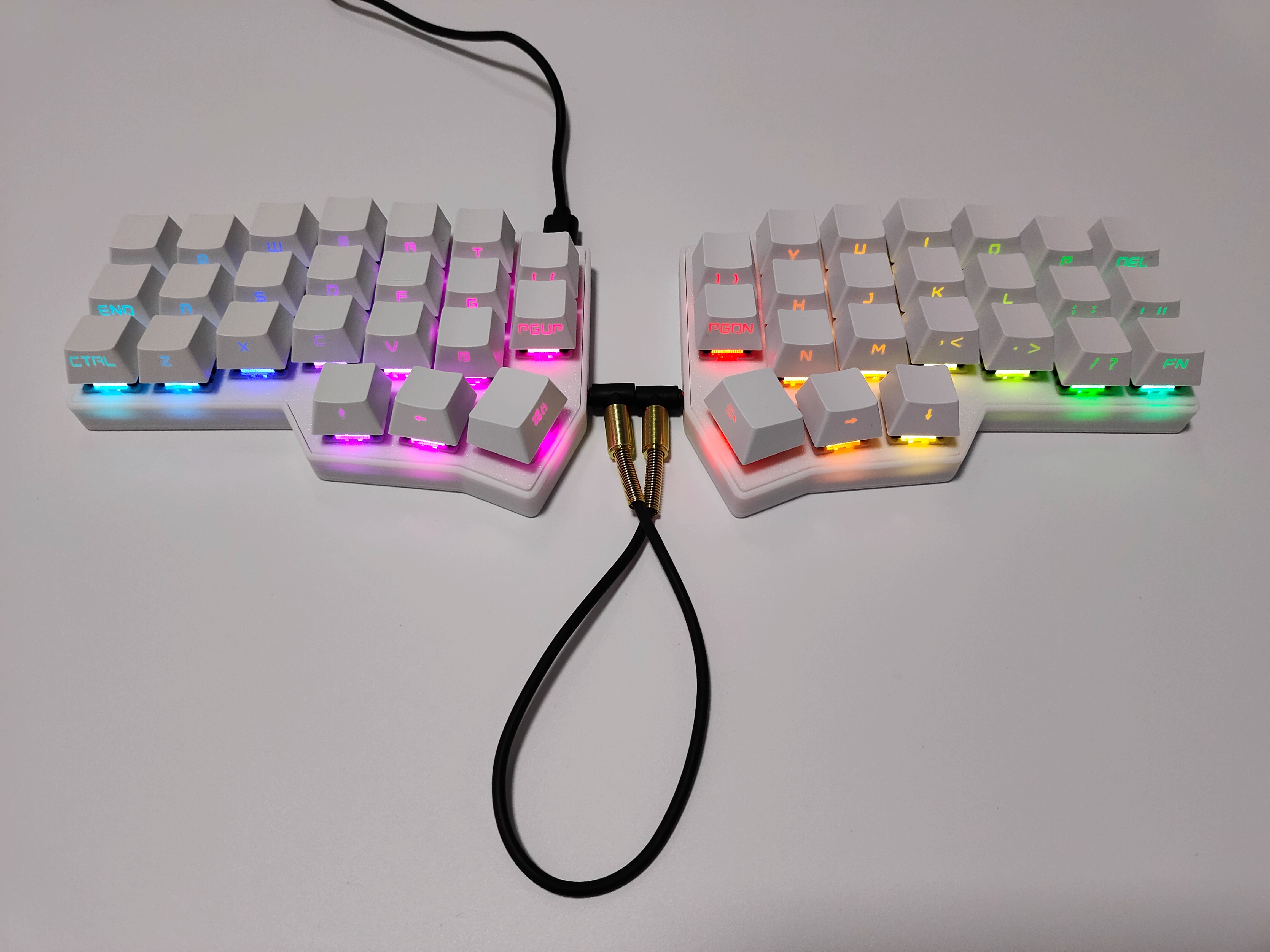 Corne crkbd  v4.1 -delat tangentbord trådbundet rgb-byte anpassat stöd qmk/via corne  v4.1 -delat tangentbordskit för pc-tillbehör