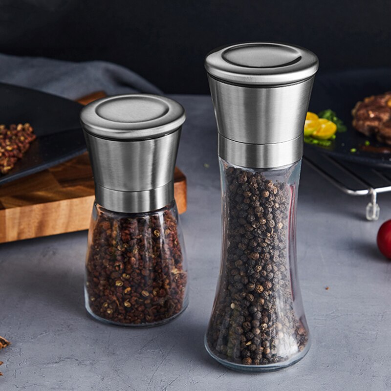 Kitchen Salt Spice Jars Set Glass Glass Pepper Grinder Sugar Bowl Spice Container Set Condiment Kruidenpotjes Bento Accessories