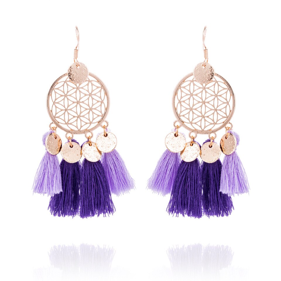 WANGAIYAO2020 Kwastje Oorbellen Dream Catcher Sequin Oorbellen Vrouwen: Style10