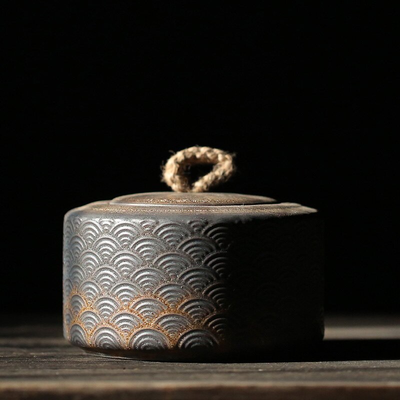 Tangpin japansk keramisk te caddier årgang porselen te beholder lagring te eller matte: misligholde tittel