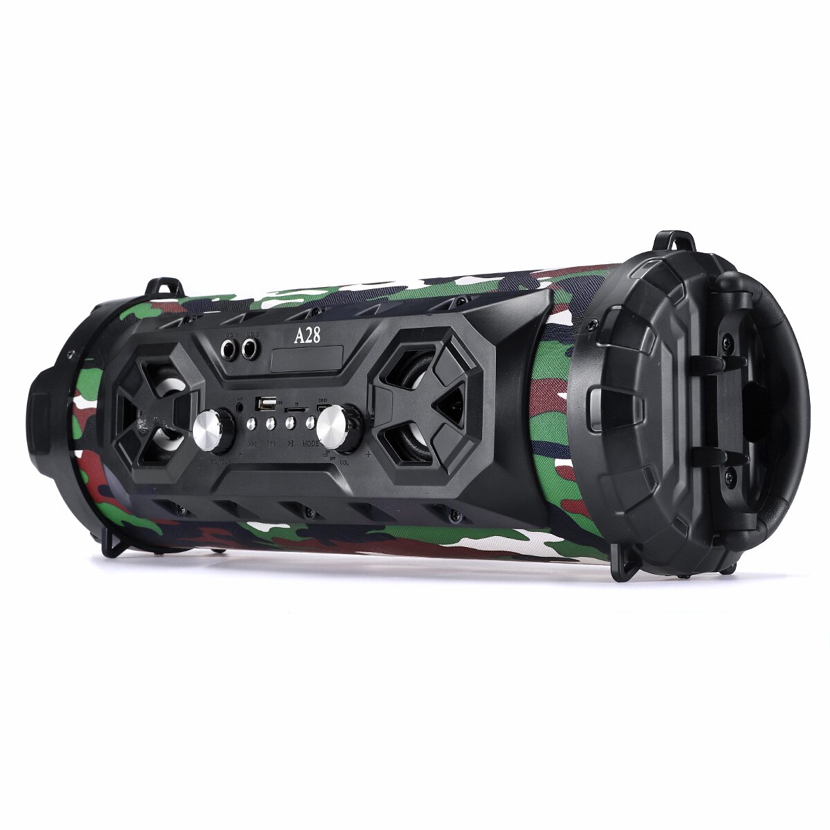 20W Hifi Portable Bluetooth Speaker Outdoor Handsfree Tf Fm Aux-In Super Bass Speaker Soundbar Met Telefoon Houder met Mic: Camouflage