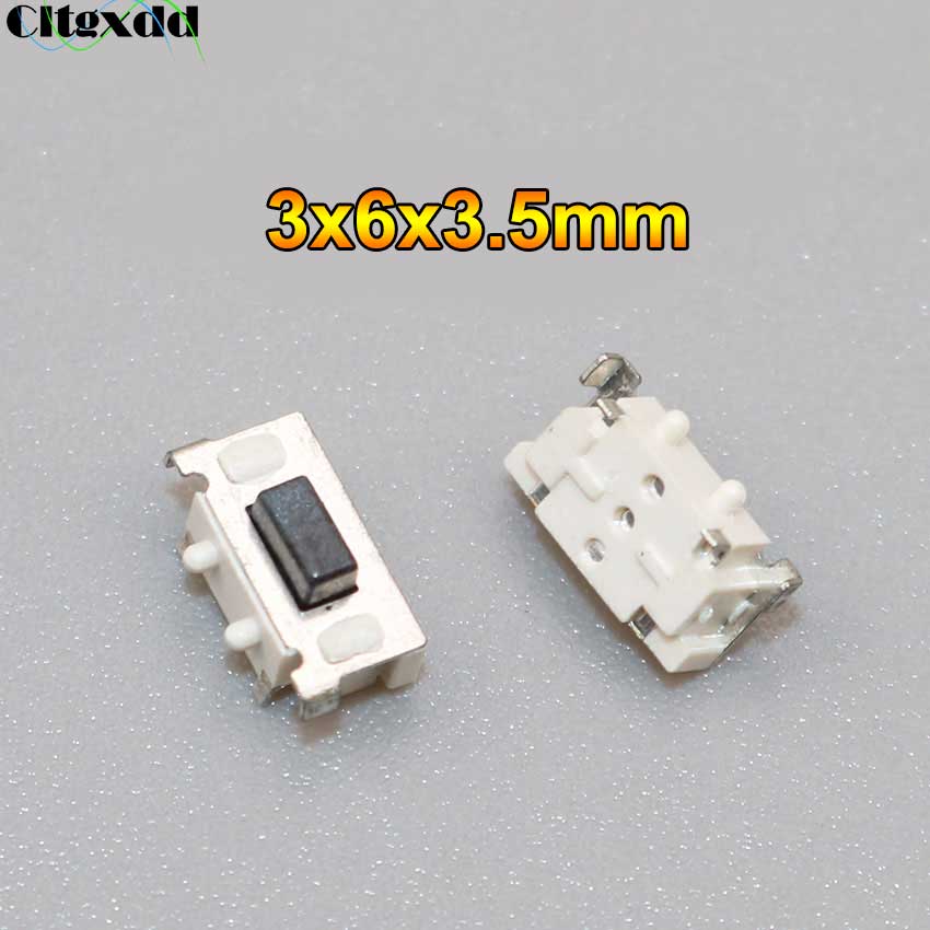 20 Micro Interruttori Tattili Sourcingmap – 3x6x3.5mm, 2 Terminali, Contatto Momentaneo, Per PCB, Montaggio Foro Passante - 2