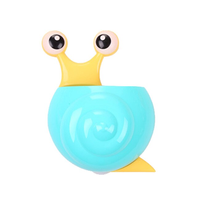 Snail Animals Cartoon Sucker Toothbrush Holder Cute Suction Hook Toiletries Tooth Brush Holder Tools Bathroom Accessories Sets: Blue