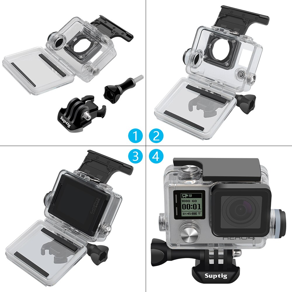 Suptig per GoPro hero 3/4/5/6/7 5200mAh Impermeabile Accumulatori e caricabatterie di riserva Caricabatteria Impermeabile cassa della Macchina Fotografica Gopro Ricarica Borsette/Scatola