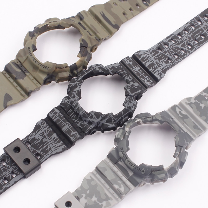 Watch accessories for Casio GSHOCK GLS GD GA110 GA100 GD120 camouflage silicone strap case