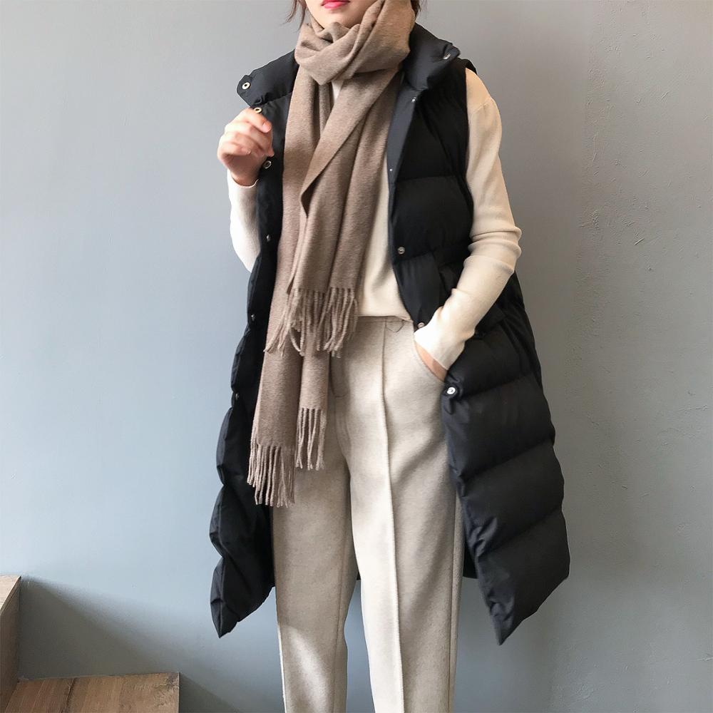 LUZUZI automne hiver coton femmes gilet dames gilet décontracté femme longue gilet veste sans manches pour les femmes coupe ajustée manteau