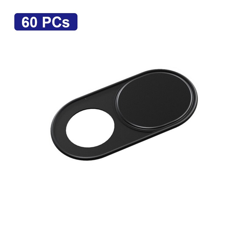 60PCs Webcam Coperchio Otturatore Slider Universale Per Il Iphone Smartphone Ipad Del Computer Portatile Tablet PC Macchina Fotografica Privacy Sticker Dropshipping: Black-Metal-Oval