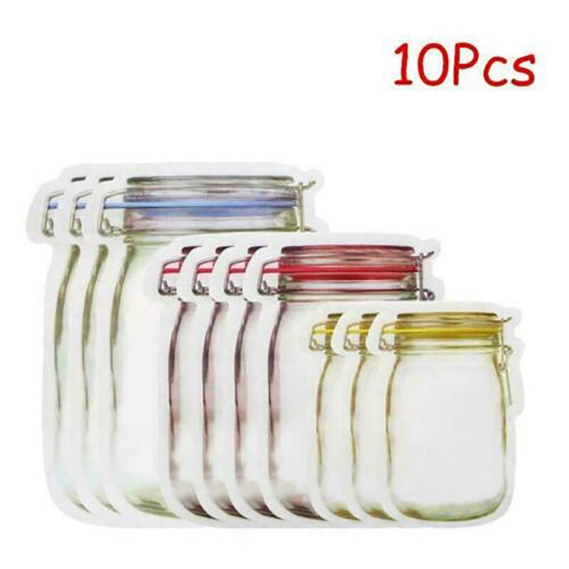 Mason Jar-Botes de almacenaje de alimentos frescos estancos, organizador de cocina, para dulces y frutos secos: 10pcs