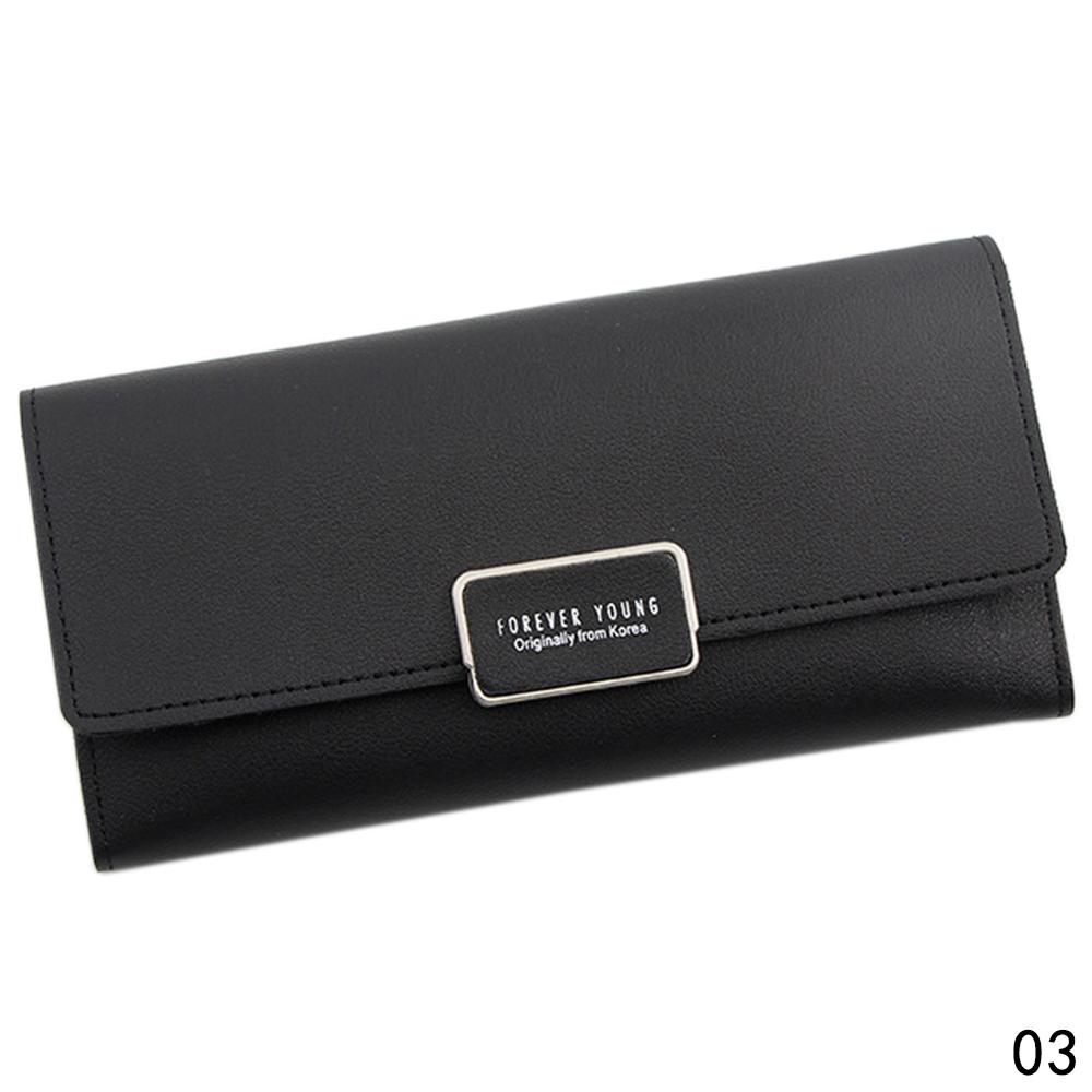 Wallet long Zipper Multi Card Position Leather Coin Purse women Card Holder Leather wallet women casual wallet: Black