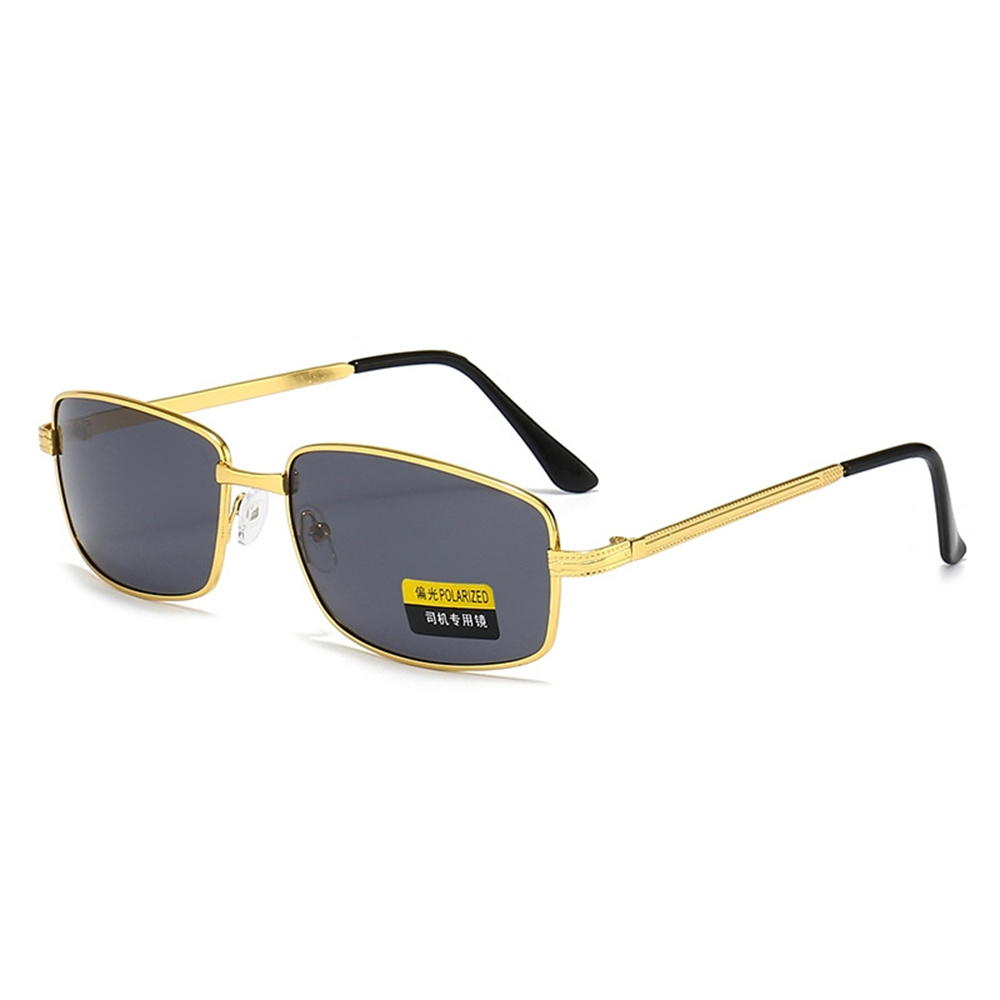 Herren Polarisierte Sonnenbrille aus Aluminium-Magnesium-Legierung, Punk-Sonnenbrille, Doppelbalken, Quadratische Sonnenbrille, UV400 Anglerbrille: Blau