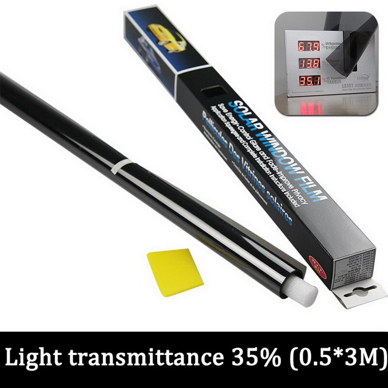 0.5m X 3/6m 1/5/15/25/35/50 Percent VLT Window Tint Film Glass Sticker Sun Shade Film for Car UV Protector foils Sticker Films: 35 Transmittance 3m