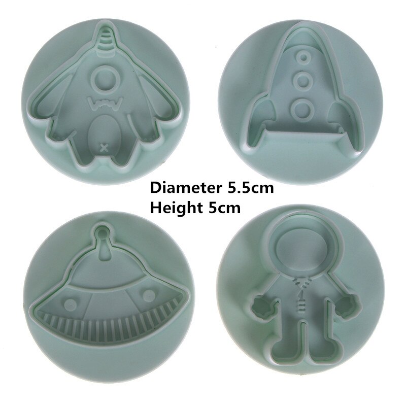 4 stks/set Food Grade Plastic Biscuit Cookie Cutters Bakken Gebak Gereedschappen Chocolate Candy Cake Embossing Mallen Multi-vorm