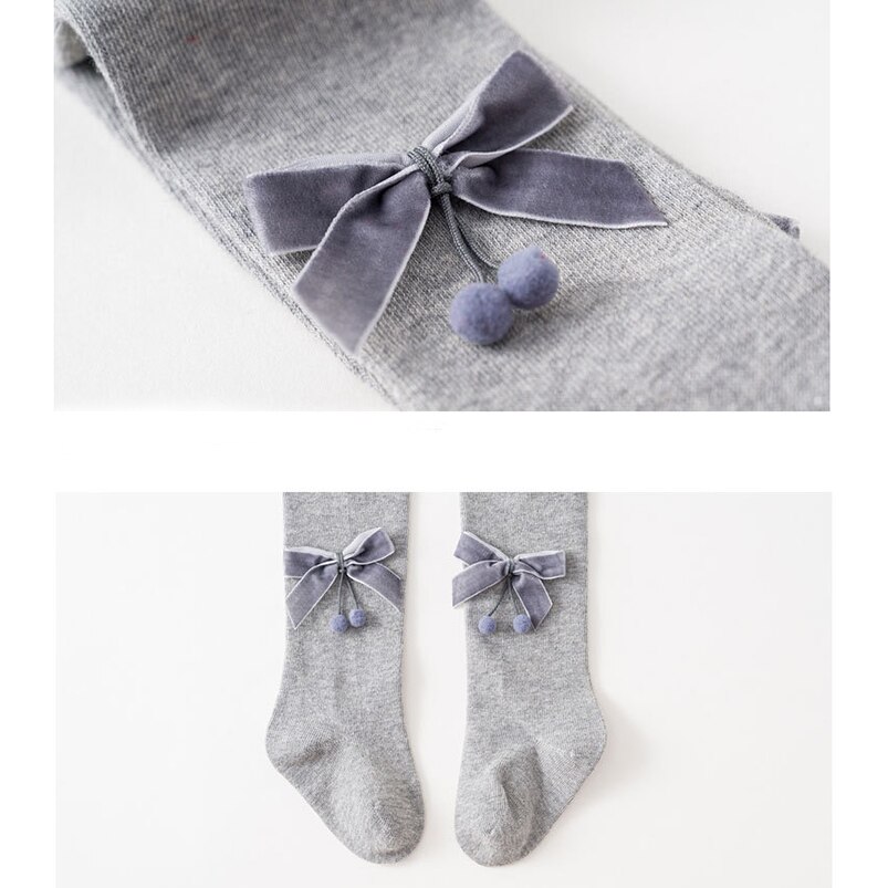 0-24M Kinderen Lente Herfst Fluwelen Strik Panty Katoenen Baby Meisjes Panty Kinderen Gebreide Baby Collant Panty Voor meisjes Sok