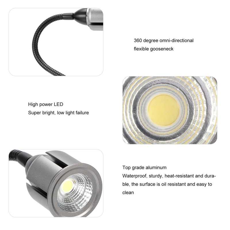 Led Werklamp Met Magnetische Base Zwanenhals Lamp Voor Cnc Machine Auto Reparatie Ons 110-220V