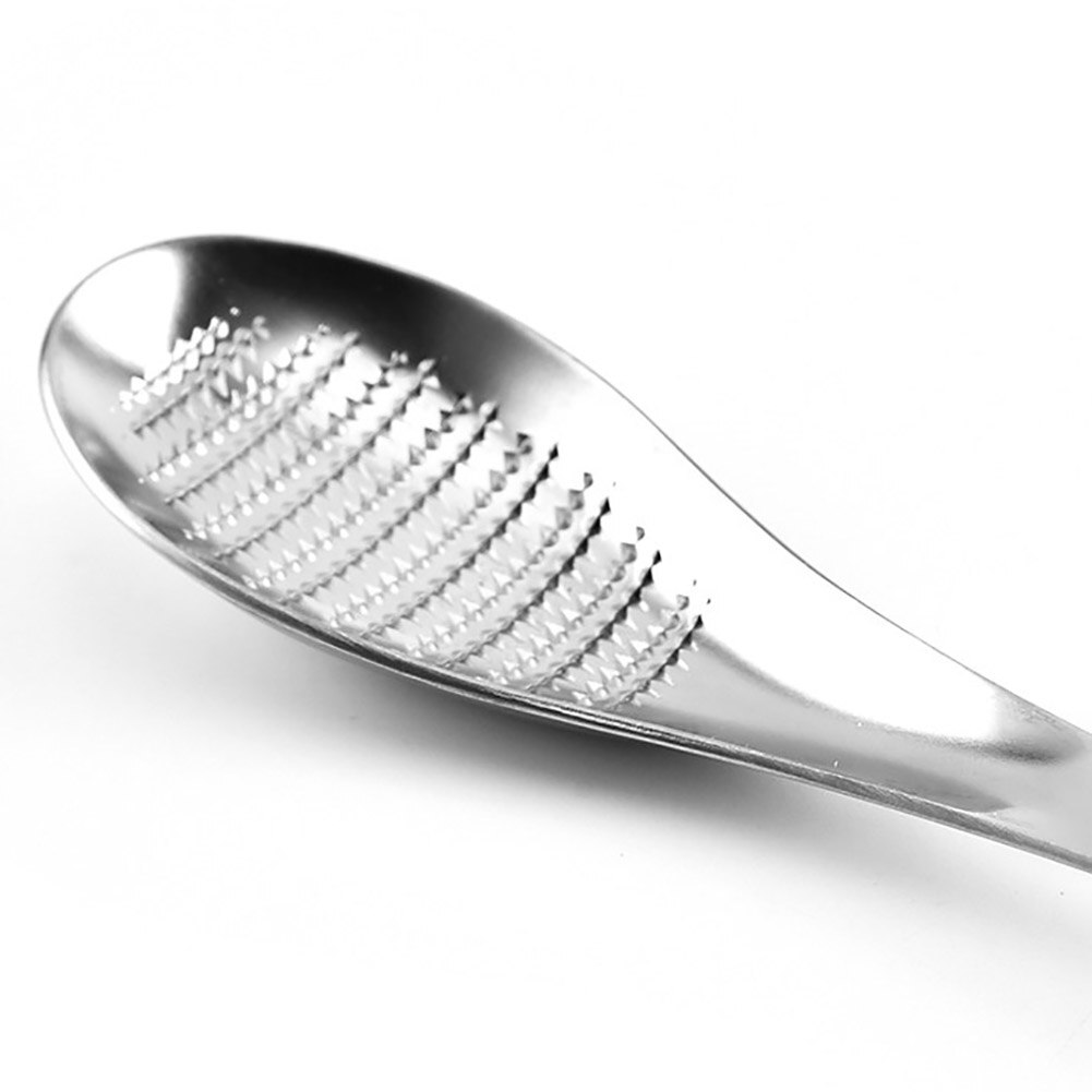 Household Portable Stainless Steel Ginger Grater Garlic Lemon Grinding Spoon