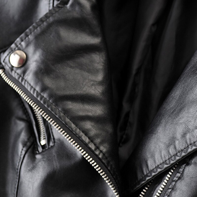 Fitaylor-chaquetas de piel sintética para mujer, ropa de calle para mujer, abrigo negro de manga larga, con cremallera para motorista, prendas de vestir