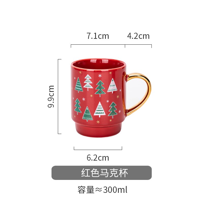 Plato plano con personalidad, tazón de sopa para el hogar, de Navidad para parejas, vajilla, tazón de arroz, plato de comida occidental WF1206154: cup 02