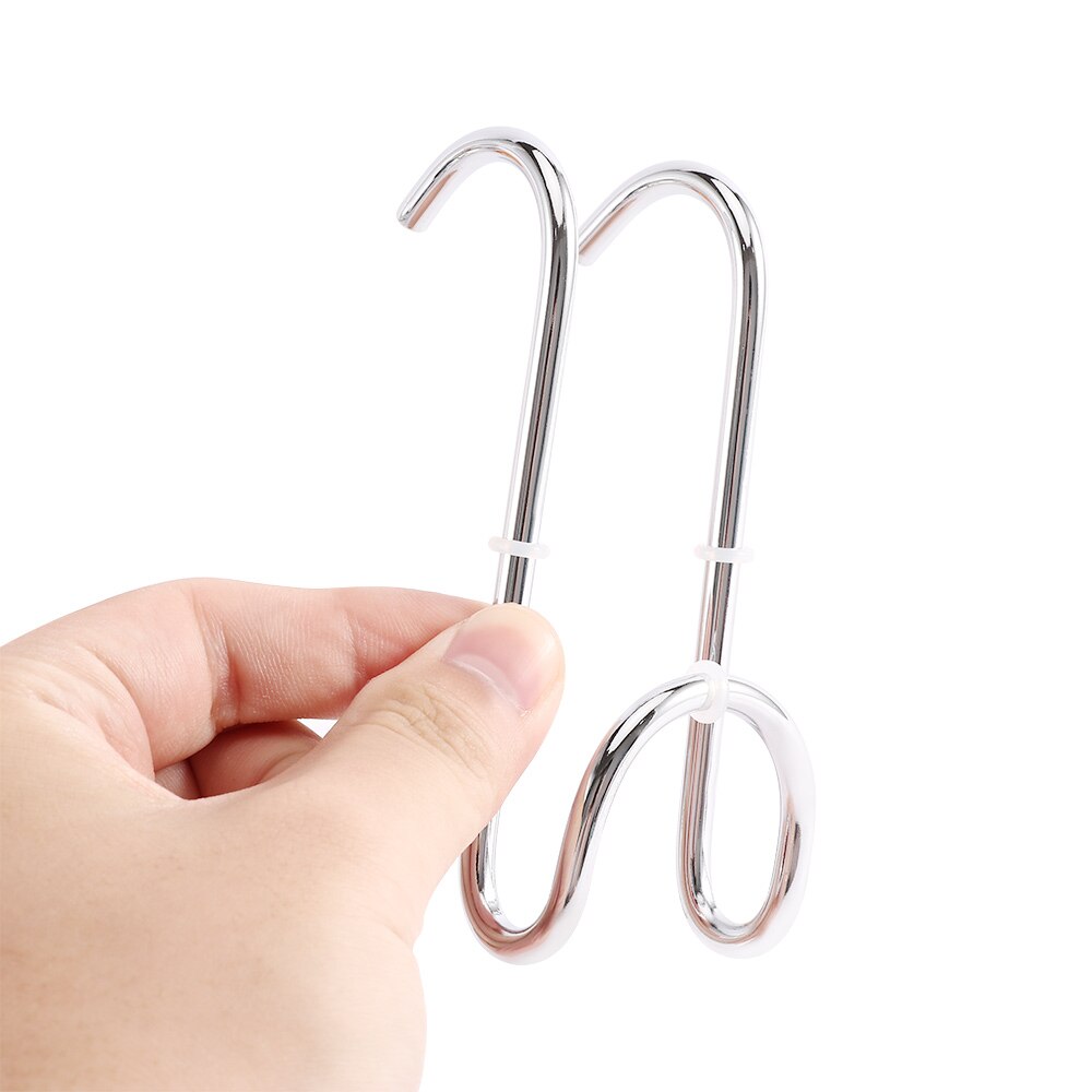 2pcs/set Stainless Steel Shower Hooks Glass Door Shower Hook Lightweight Hooks Bath Shower Bathroom Screen Towel Hanger