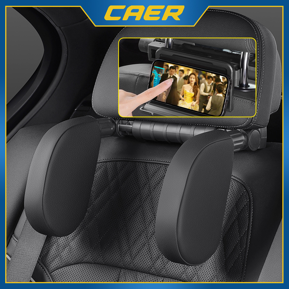 Auto-Kopfstützenkissen, Nackenkissen, seitliche Kopfstütze zum Schlafen, Memory-Schaum-Pad, Telefonhalterung, Halter, verstellbar, für Erwachsene und Kinder