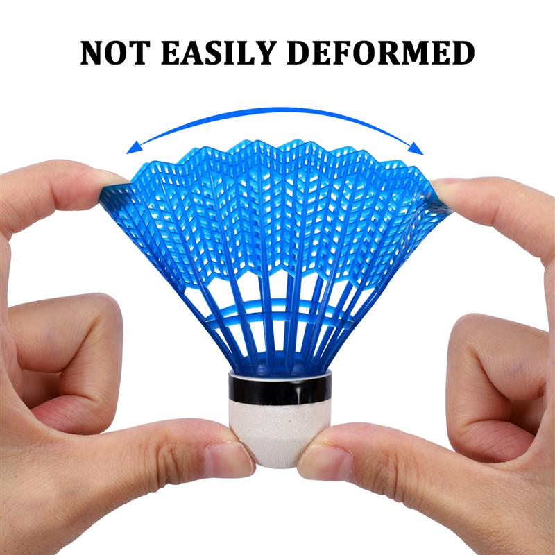 12Pcs Nylon Feather Shuttlecocks Training Plastic Badminton with Great Stability and Durability for Indoor Outdoor Sports