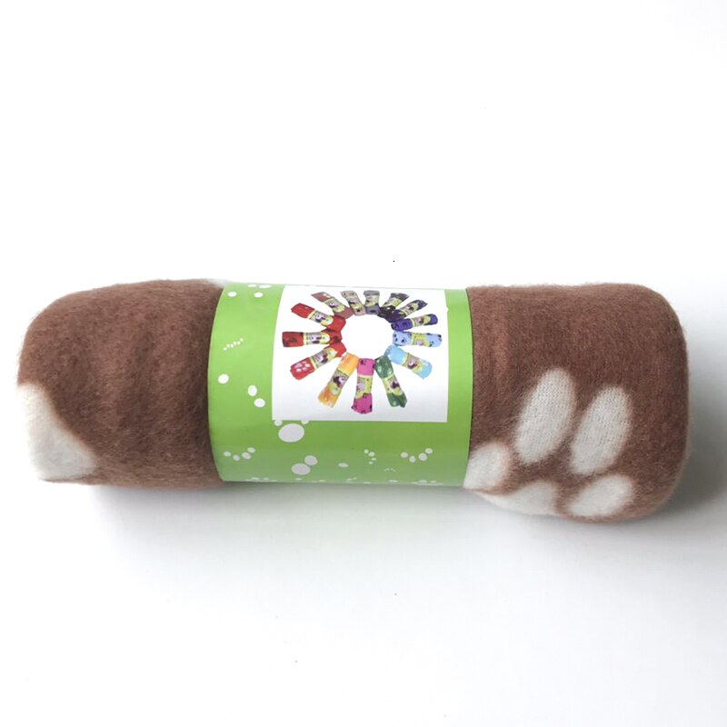 Benepaw – couverture chaude et douce pour chiens, tapis pour animaux de compagnie, confortable, imprimé pattes, convient aux petits, moyens et grands chiots et chatons: Coffee White Paw / M - 70x60cm