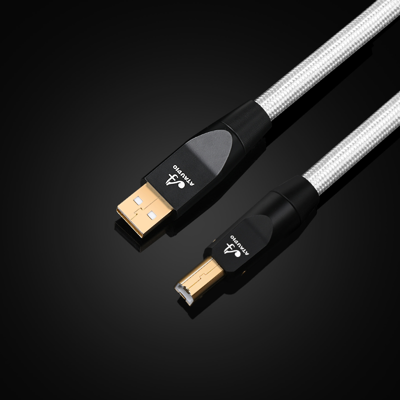 Ataudio hifi usb-kabel dac ab cb cc digital ab lyd a til b high-end type a til type b hifi usb otg type c-kabel: Sort / 0.75m