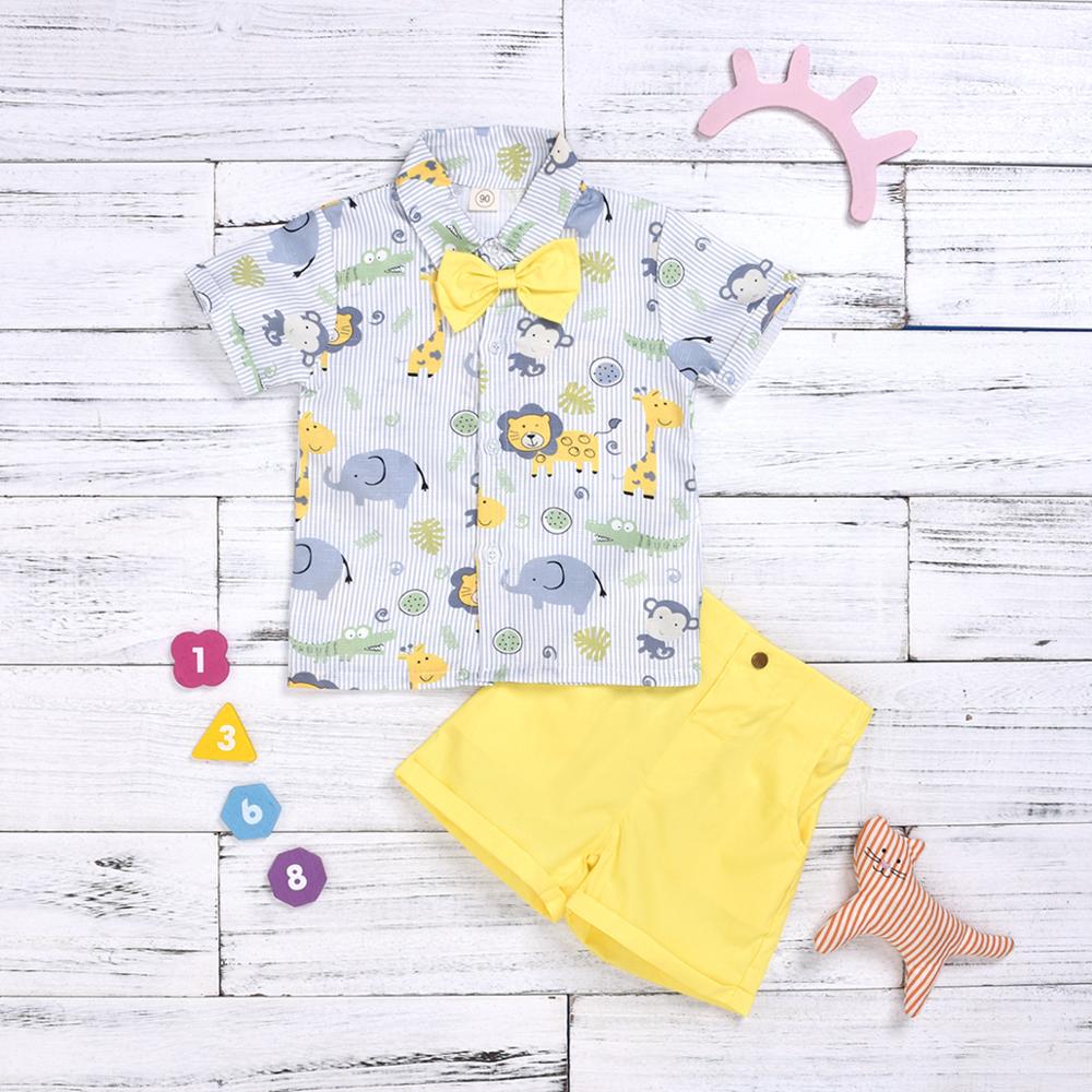 Baby Jongens Kleding Sets Zomer Kids Cartoon Katoenen Shirt + Shorts 2 Pcs Outift Voor Peuter Jongen Kinderen Party kleding Past