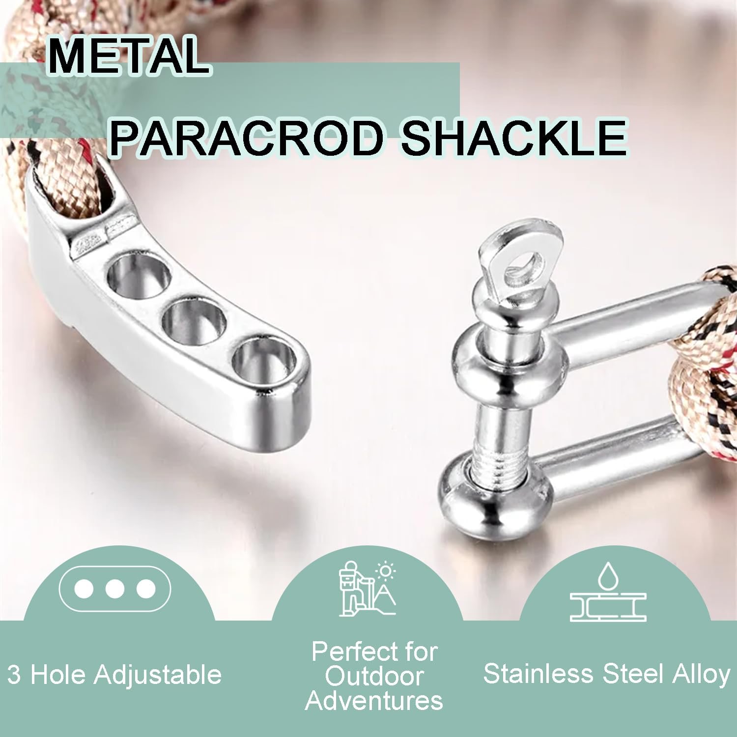Paracorde Bracelet manille boucle métal réglable arc ancre U manille pince réglable pour survie Bracelet accessoires