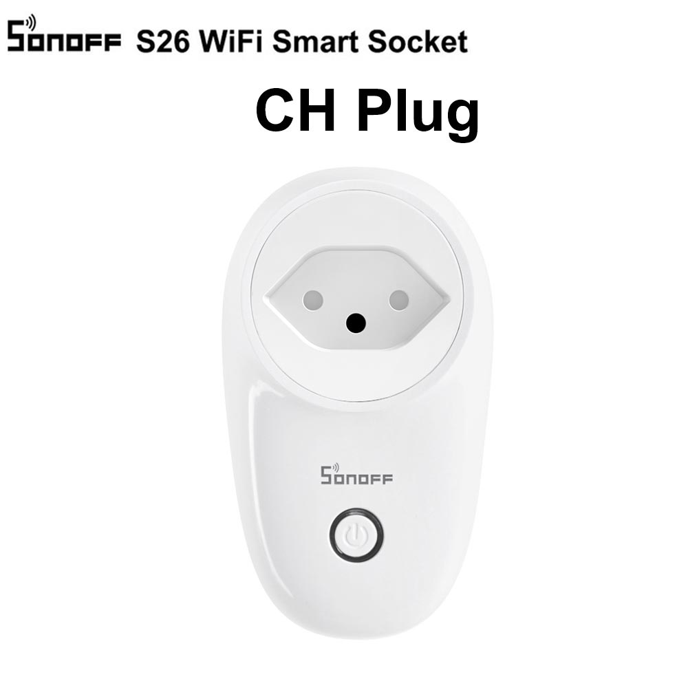 SONOFF S26 WiFi Power Socket US/UK/CN/AU/EU/IL/CH/IT/BR Smart Sockets Wireless Switch APP Remote Control Plug For Smart Home: S26 CH