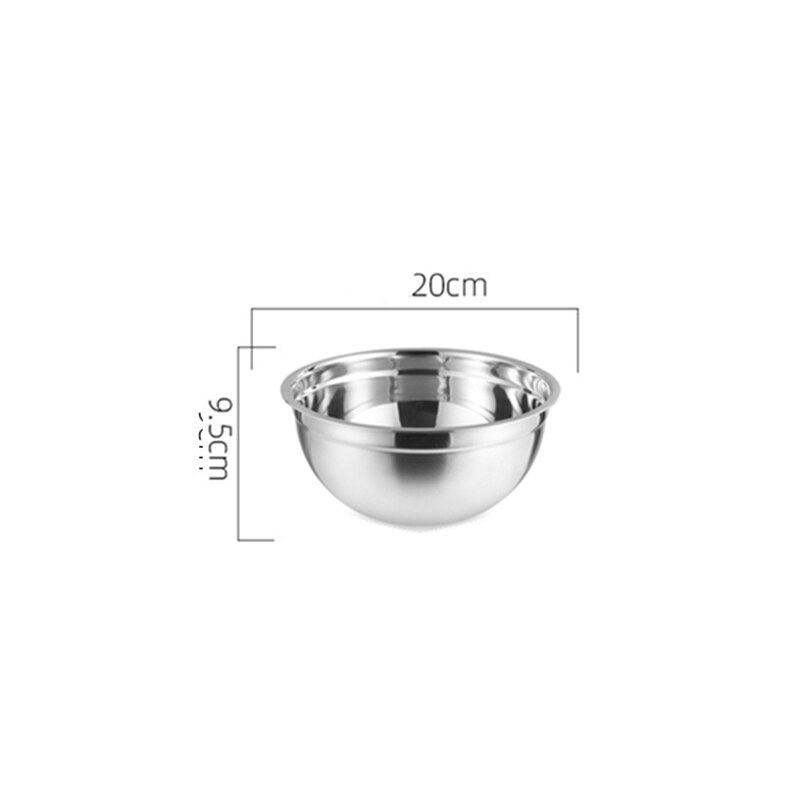 Multi-tamanho de aço inoxidável conjunto de bacias de salada de frutas de nidificação tigela de salada de cozinha de armazenamento de alimentos tigela de mistura de cozinhar para preparar: 20cm bowl
