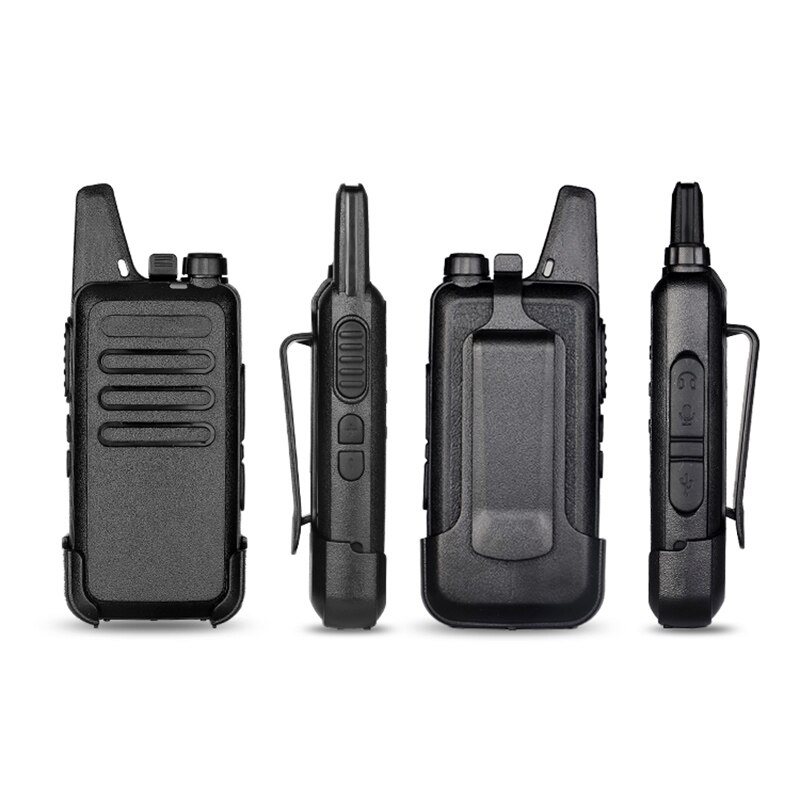 mini Walkie talkie USB Carica Veloce 15W Stazione Radio Portatile Ricetrasmettitore Conveniente Radio Comunicatore con clip da Cintura