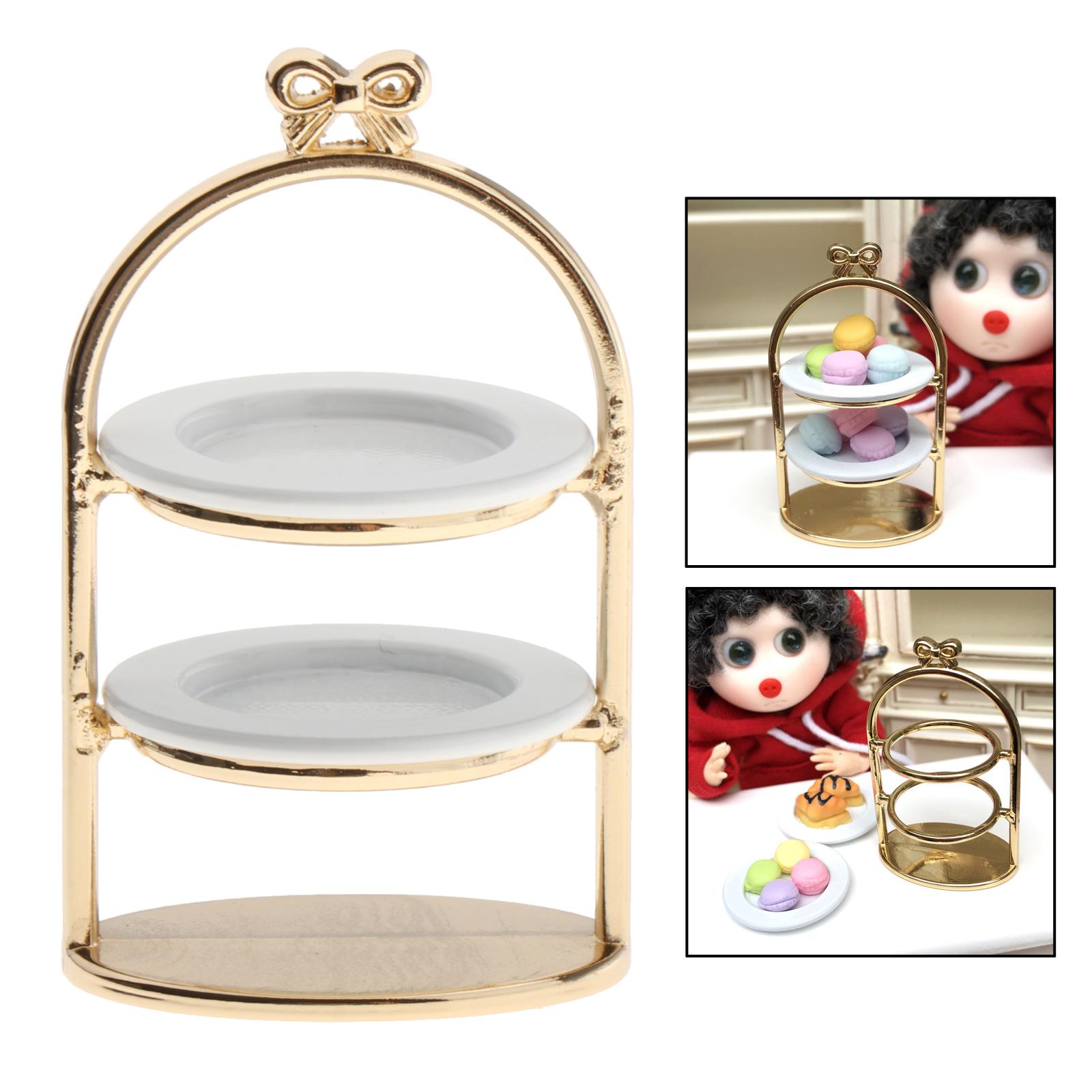 1pc 1/12 Dollhouse Miniature Accessories Mini Dessert Rack Simulation Furniture Cake Stand Model Toys Decor Doll House Accs