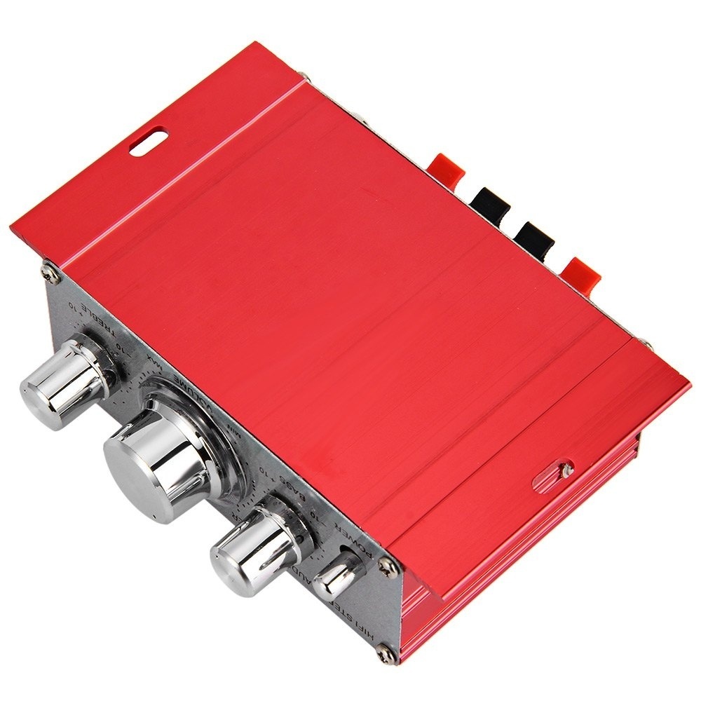 Mini amplificador estéreo para coche HY2001 Hi-Fi 12V 2 canales audio de coche amplificadores digitales sonido CD DVD MP3 entrada para coche motocicleta