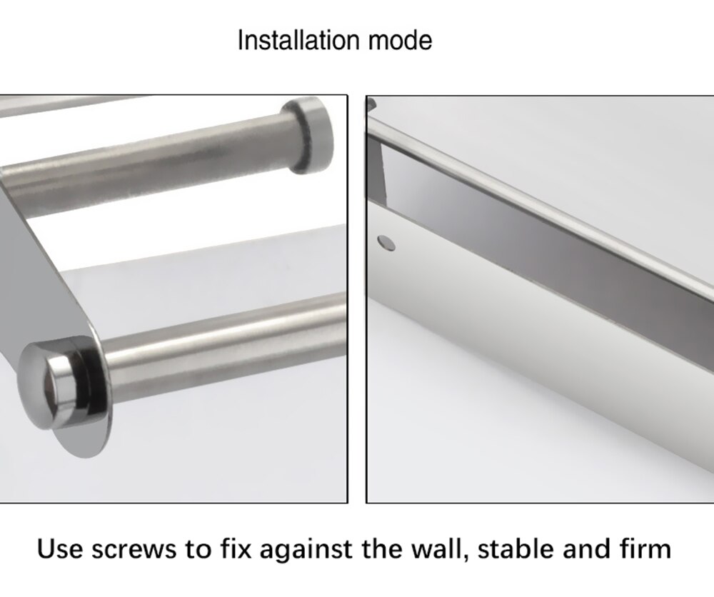 Wall Mount Toilet Paper Holder with Cover Stainless Steel Roll Paper Holder Bathroom Fixture Bathroom Accessories