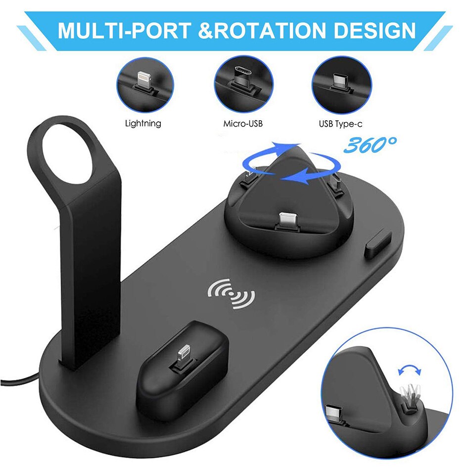 KEPHE 4 w 1 bezprzewodowa ładowarka indukcyjna ładowarka stojak na iPhone 11 zawodowiec X XS Max XR 8 Airpods zawodowiec jabłko zegarek stacja dokująca