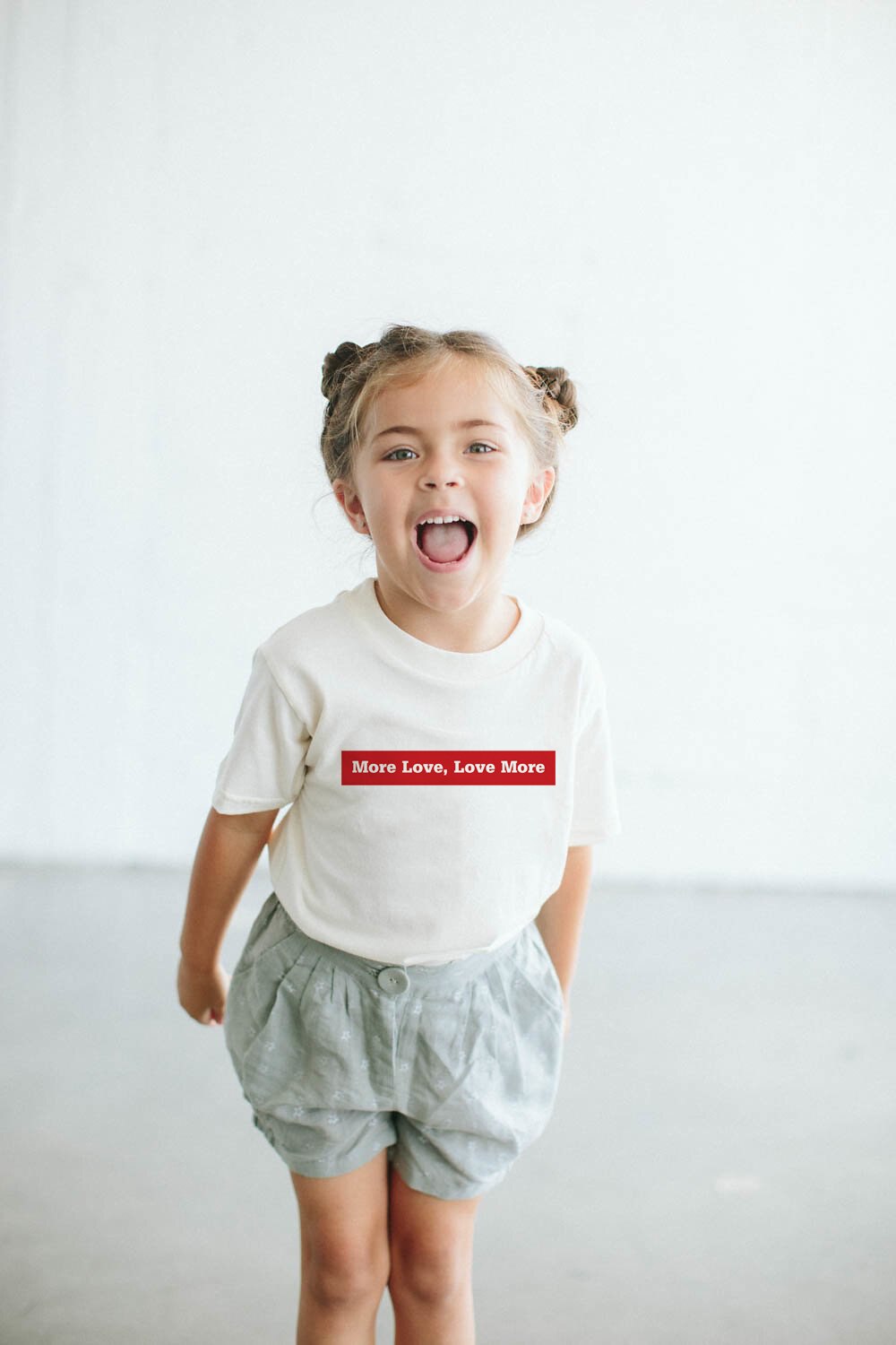 Summer Kids Tshirt More Love Letter Print Baby Boys and Girls White Tops Clothes Harajuku Cool Clothing Funny Childern T-shirt