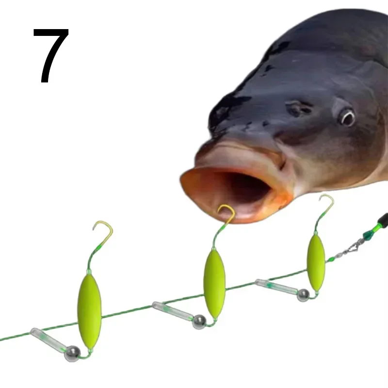 1Set Drei Reverse Haken Angeln Rig Anti-tangle Snag Beständig Split Haken Rig Süßwasser Salzwasser Angeln Zubehör: Lila