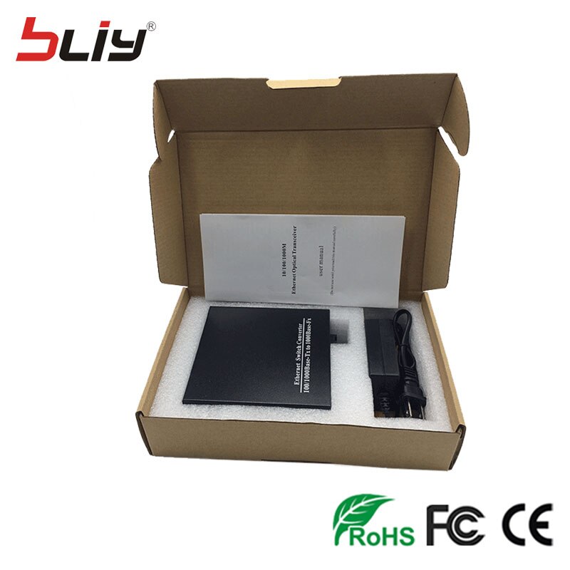 Bliy – convertisseur de média 9 ports, 1 gigabit ethernet, 8 commutateurs rj45 fibre optique, commutateur poe olt ftth epon onu, 1000Mbps
