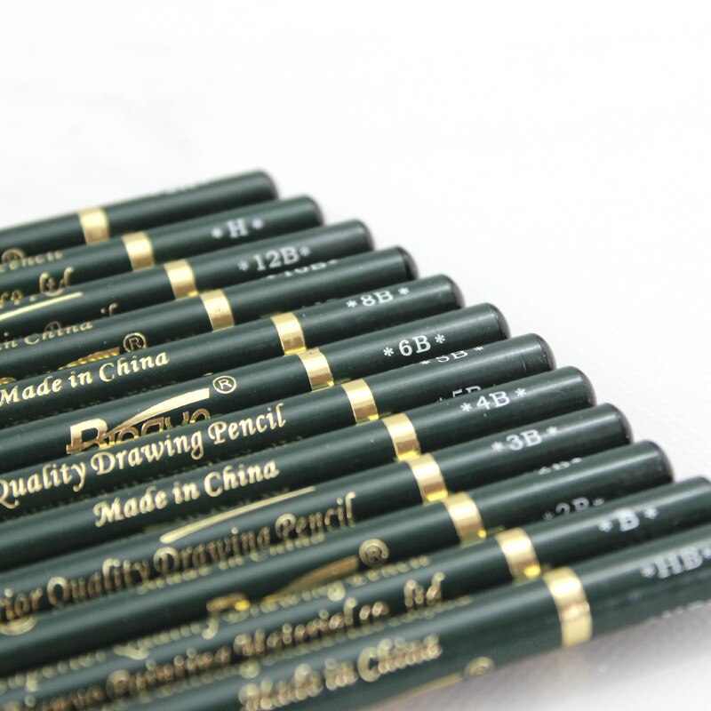 12Pcs 2H-12B Sketch Painting Drawing Graffiti Pencil Set Non-toxic Standard Pencils for Office School Charcoal Pencil Art