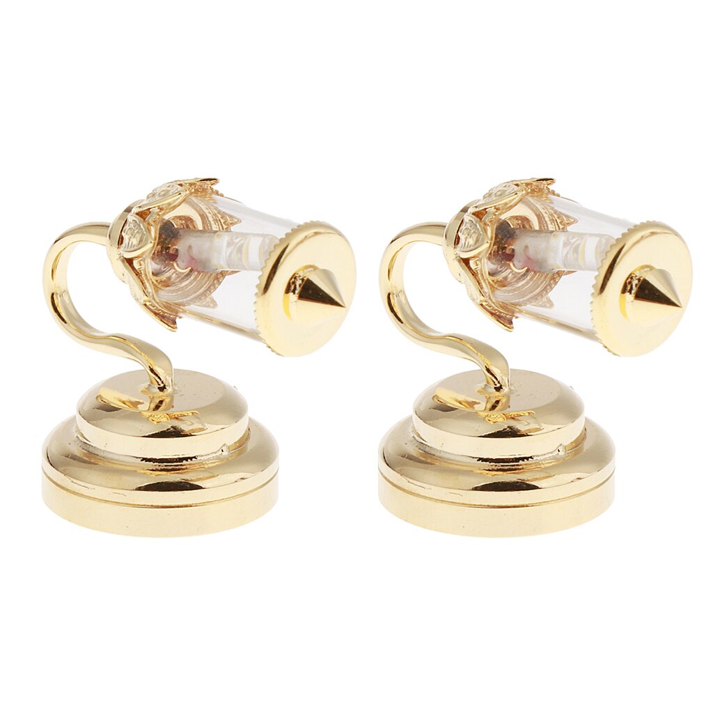 MagiDeal 1 Pair Dollhouse Trasparente Paralume Elettrico di Illuminazione A LED Lampada Da Parete Della Decorazione